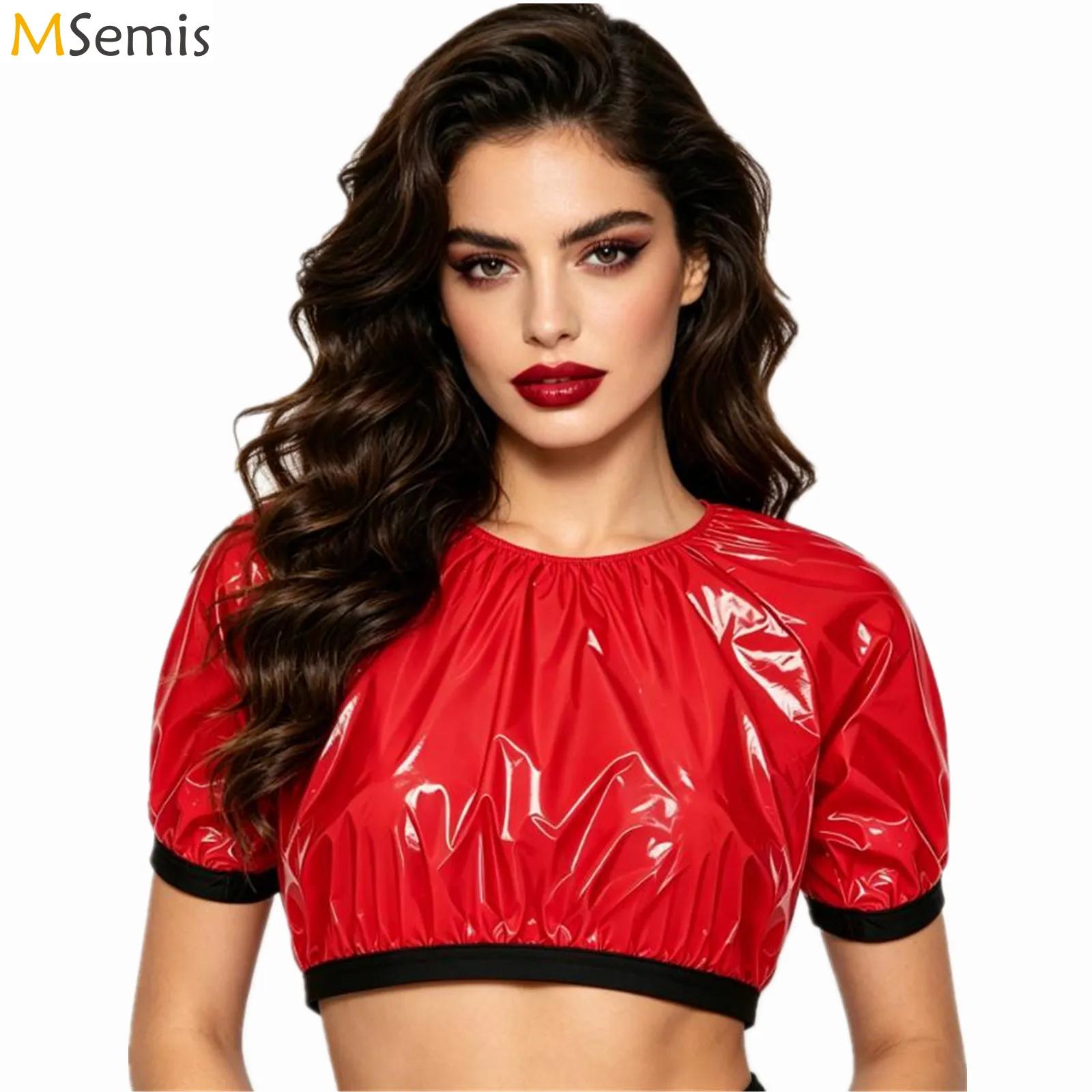 Summer Clothing Needs - Womens Short Sleeve Pullover Vinyl T-shirt