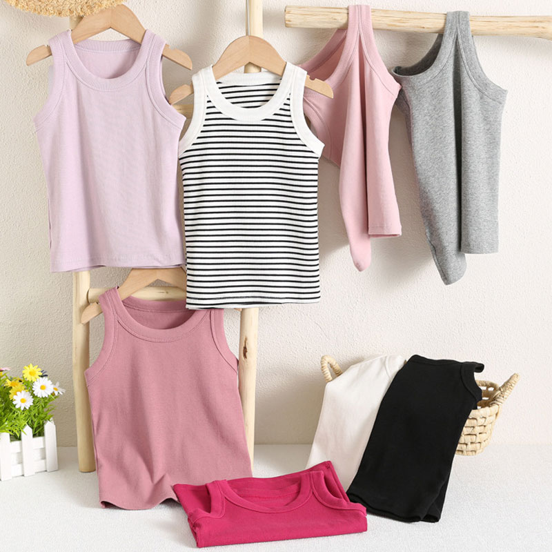 Summer Clothing Baby Boy - Kids Sleeveless T-shirts Candy Color Summer