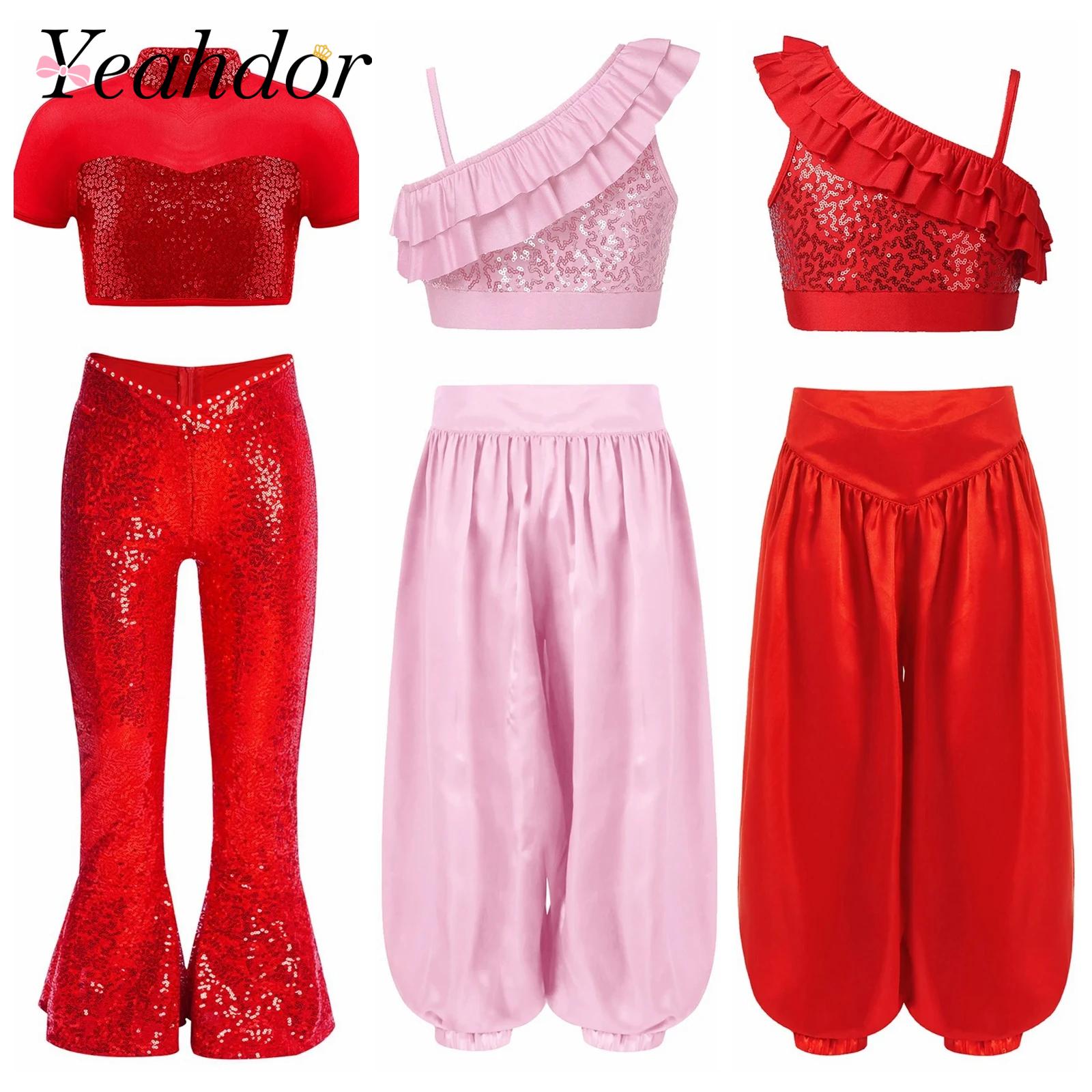 Summer Clothing For Girls - Children Shiny Sequins Dance Clothes Girls