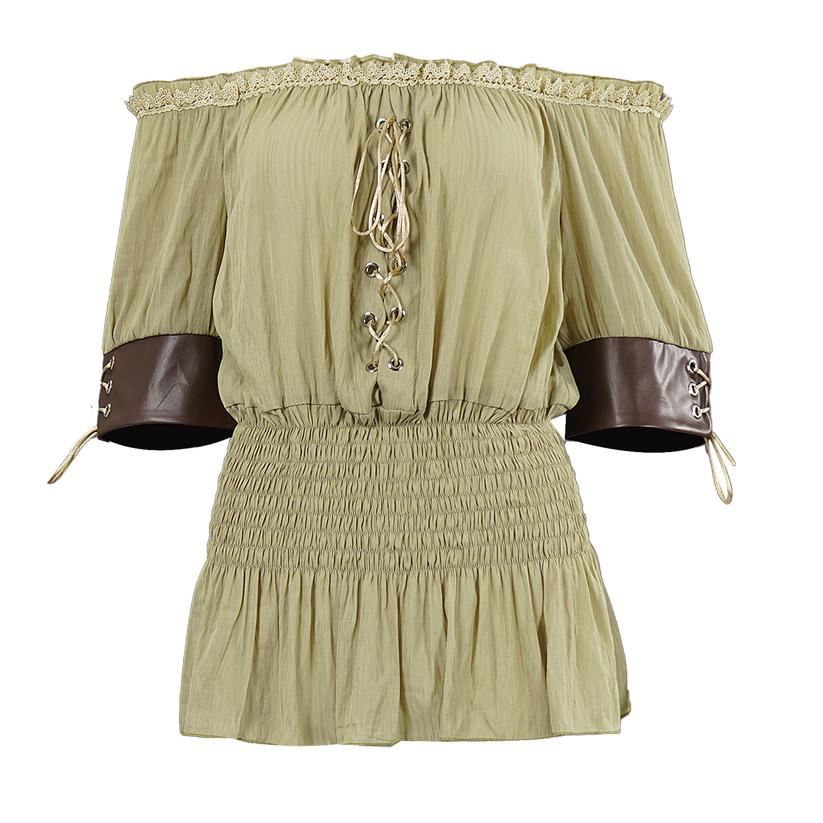 Off Shoulder Blouse - Women's Renaissance Pirate Blouse, Off Shoulder