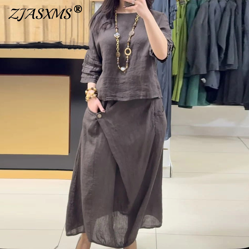 Summer Clothing Linen - Casual O Neck Top Pullover &