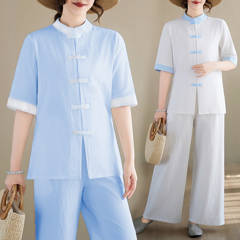 Summer Clothing Linen - Chinese Style Cotton Linen Tai Chi