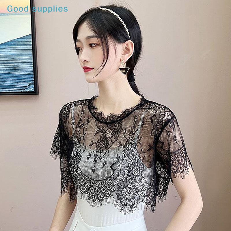 Off Shoulder Blouse - nimbleWomen Scarf Lace Lace Shawl White