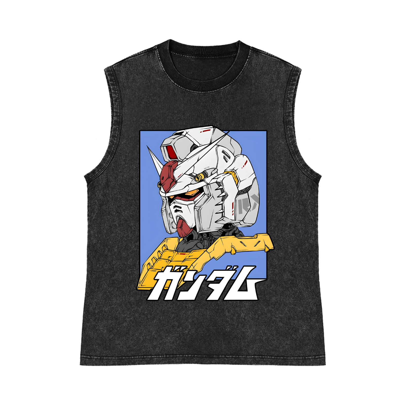 Vintage Summer Clothing Men - Oversized Anime Gundam Tank Top Man