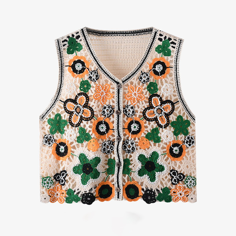 Summer Clothing Teens - Daisy Crochet Vest for Women Sleeveless