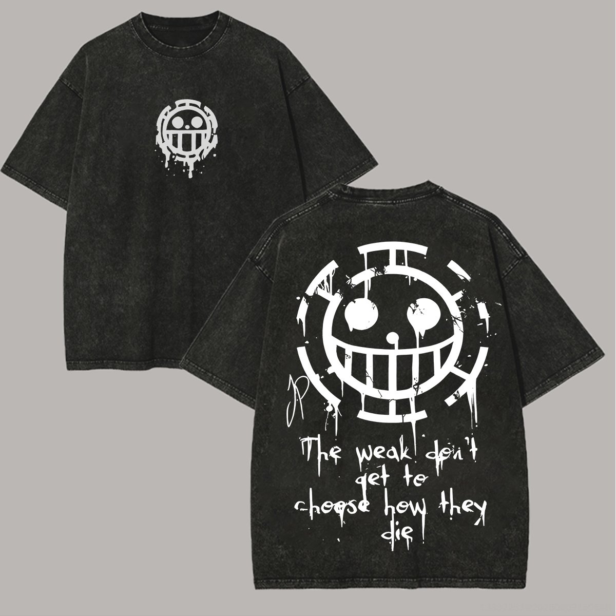 Vintage Summer Clothing Men - Anime One Piece Vintage Washed T