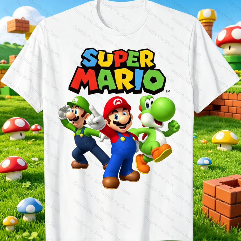 Summer 2026 Kids Clothing - Super Mario T shirt Luigi Yoshi