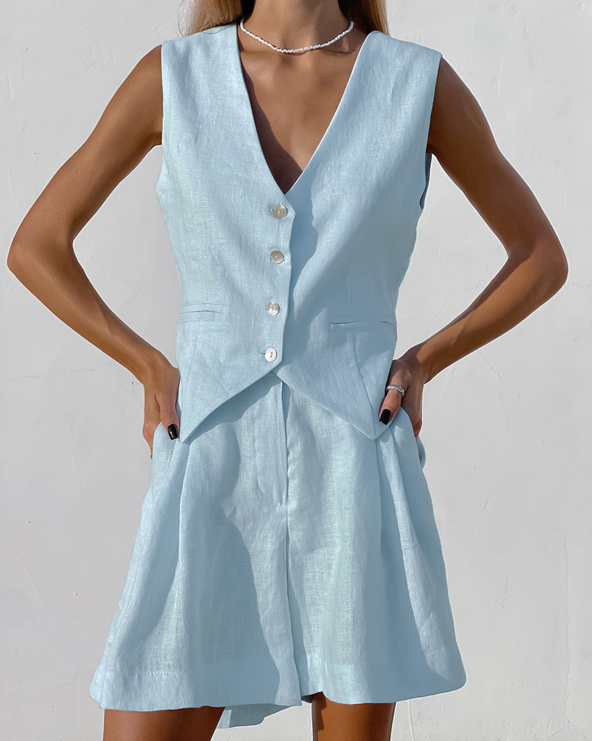 2025 New Suit Vest + Shorts Se – обзор и цена Summer Linen Clothing For Women
