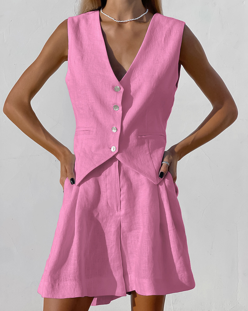 2025 New Suit Vest + Shorts Se – обзор и цена Summer Linen Clothing For Women