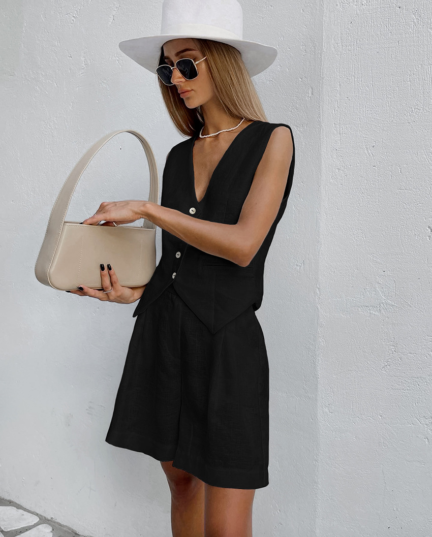 2025 New Suit Vest + Shorts Se – обзор и цена Summer Linen Clothing For Women
