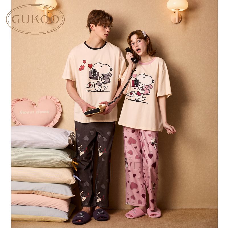 Anime Cute Snoopy Couple Pajam – обзор и цена Summer Away Clothing