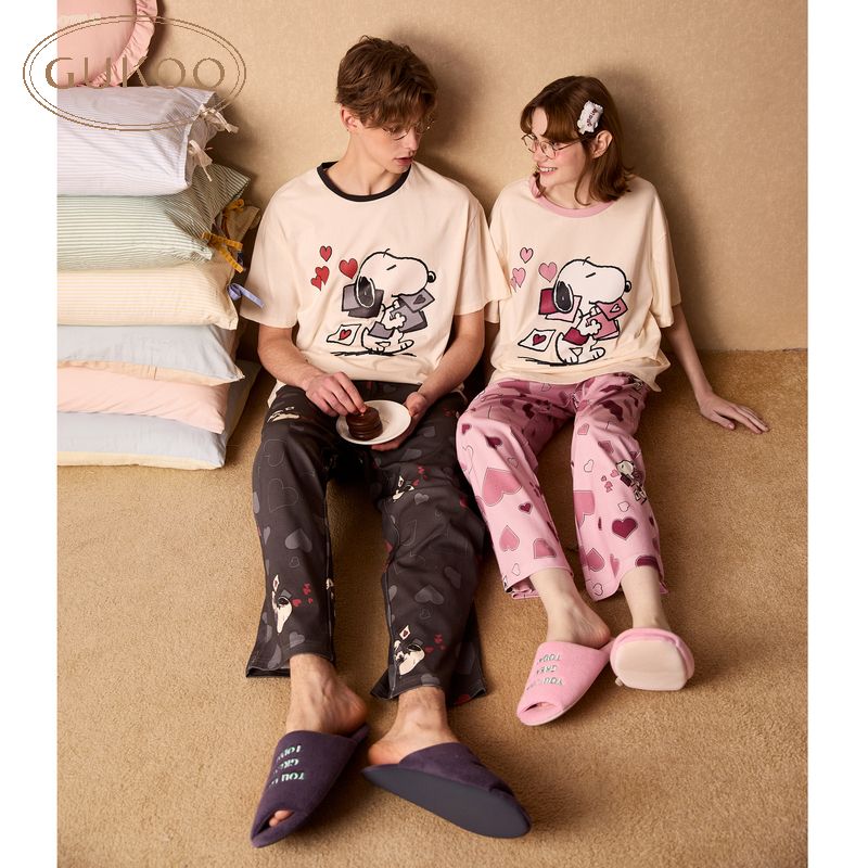 Anime Cute Snoopy Couple Pajam – обзор и цена Summer Away Clothing