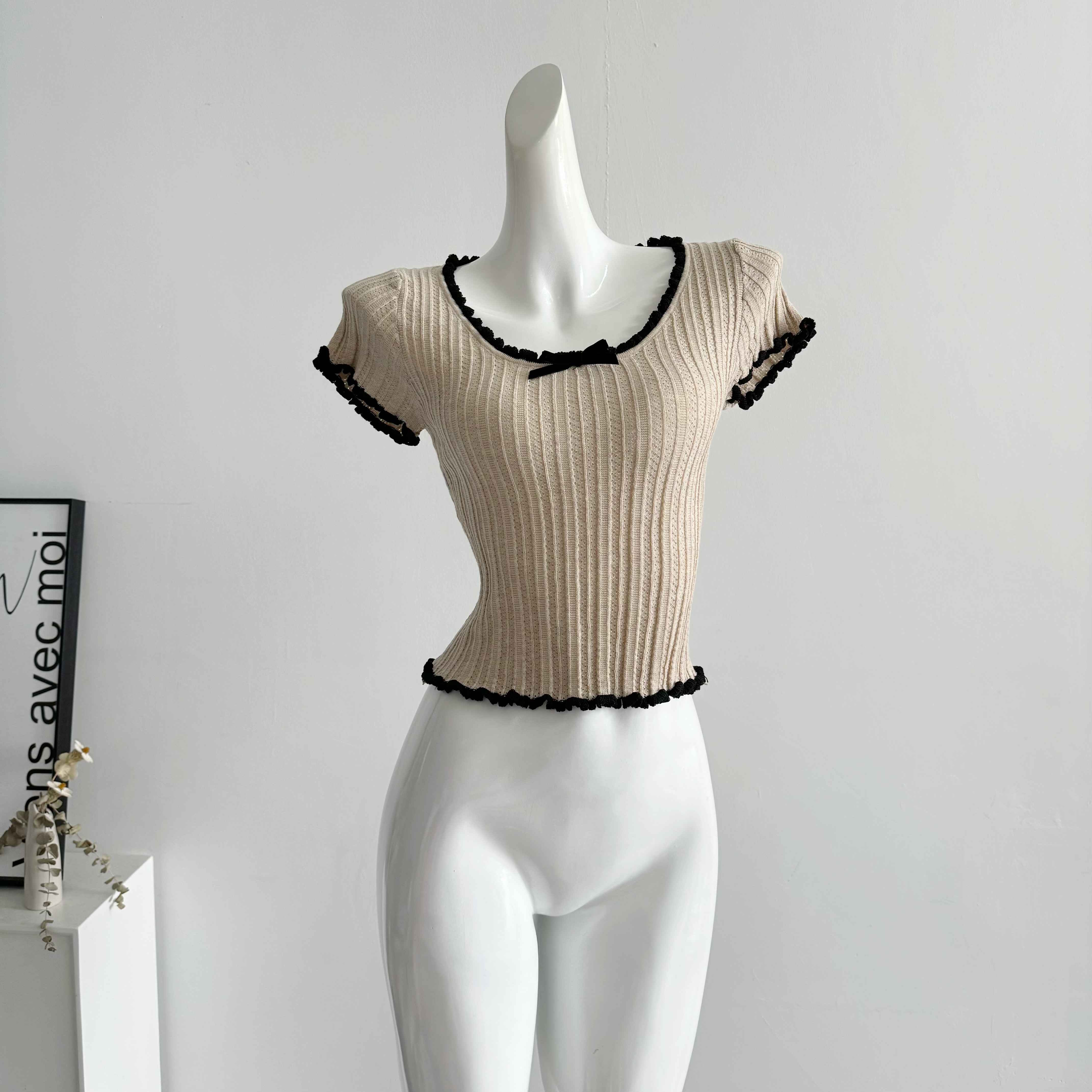Women's Short Sleeve Ribbed Kn – обзор и цена Summer Clothing Teens