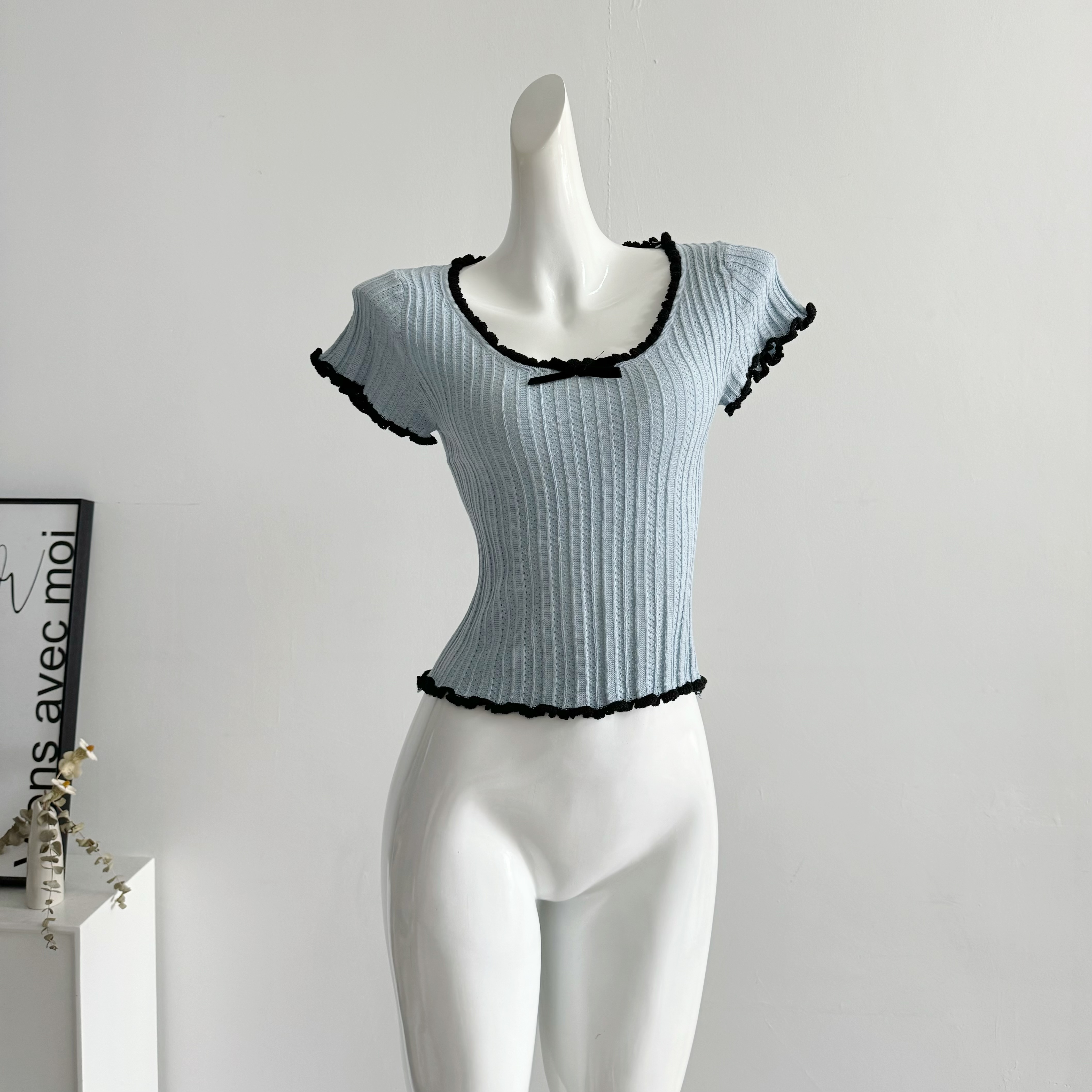 Women's Short Sleeve Ribbed Kn – обзор и цена Summer Clothing Teens