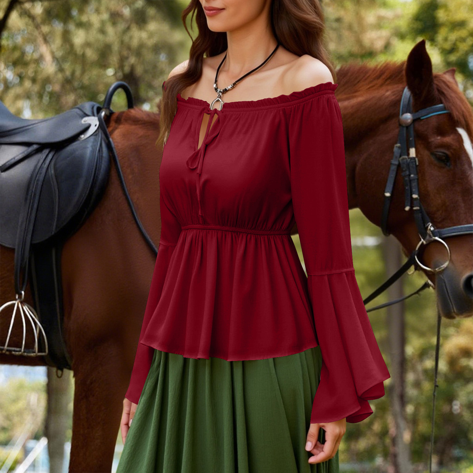 Womens Blouse Gothic Renaissan – обзор и цена Off Shoulder Blouse