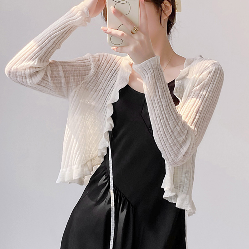Ruffled Trim Tie Front Long Sl – обзор и цена Summer Clothing Teens
