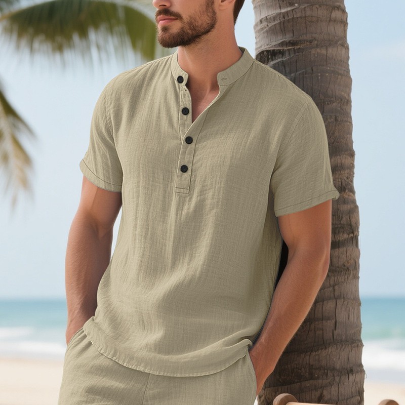 Men Shirt Mens Linen Loose Fit – обзор и цена Summer Clothing Linen