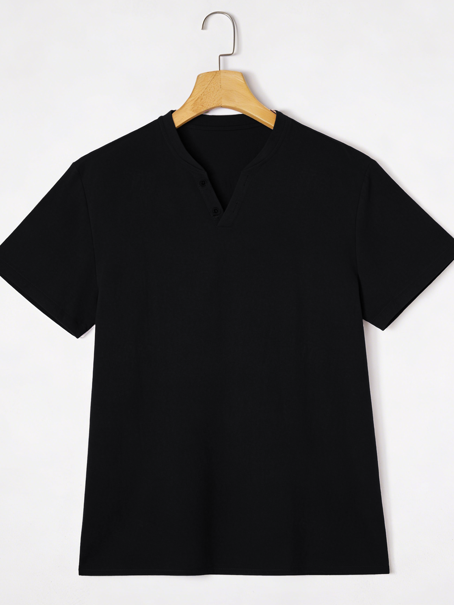 Elegant Black Henley Short-Sle – обзор и цена Summer Clothing Linen