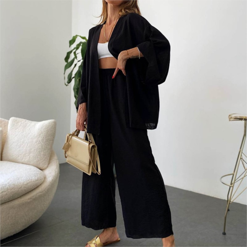 Women's Linen Trouser Suit Wit – обзор и цена Summer Linen Clothing For Women