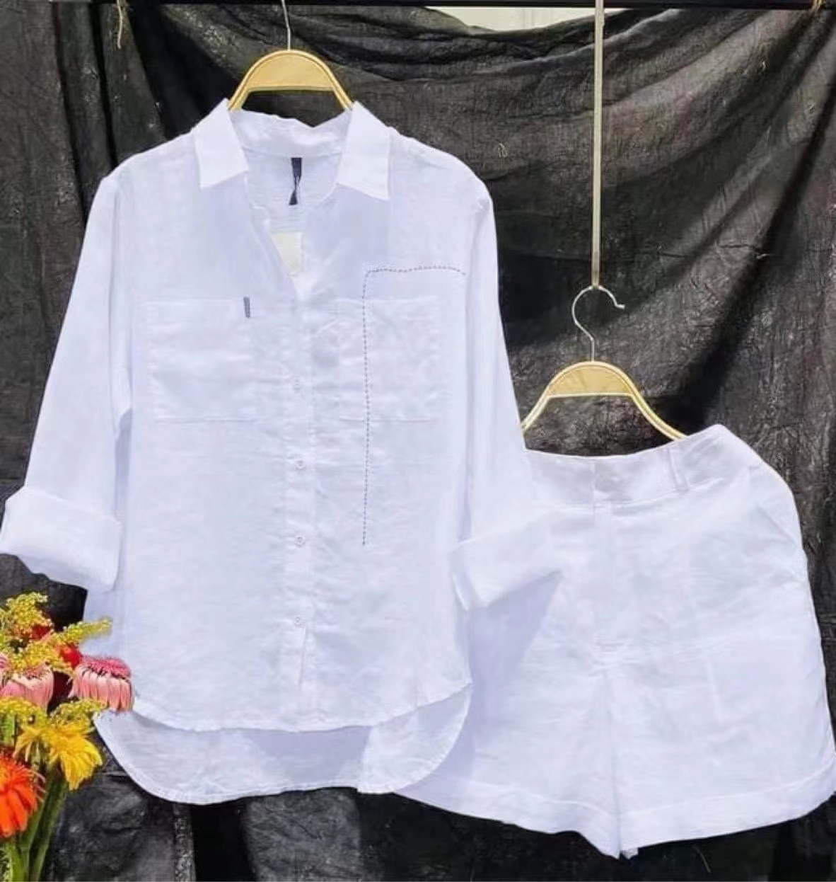 Fashion White Long Sleeve Shir – обзор и цена Summer Linen Clothing For Women