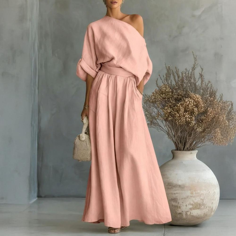 Women Blouse Pants Set Elegant – обзор и цена Off Shoulder Blouse