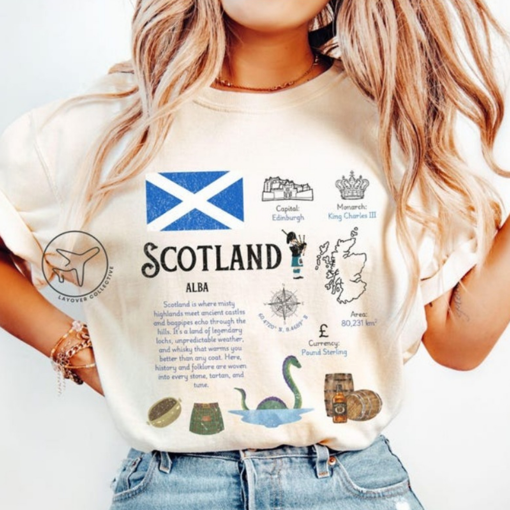 Scotland UK T-Shirt Edinburgh  – обзор и цена Summer Clothing Women Uk