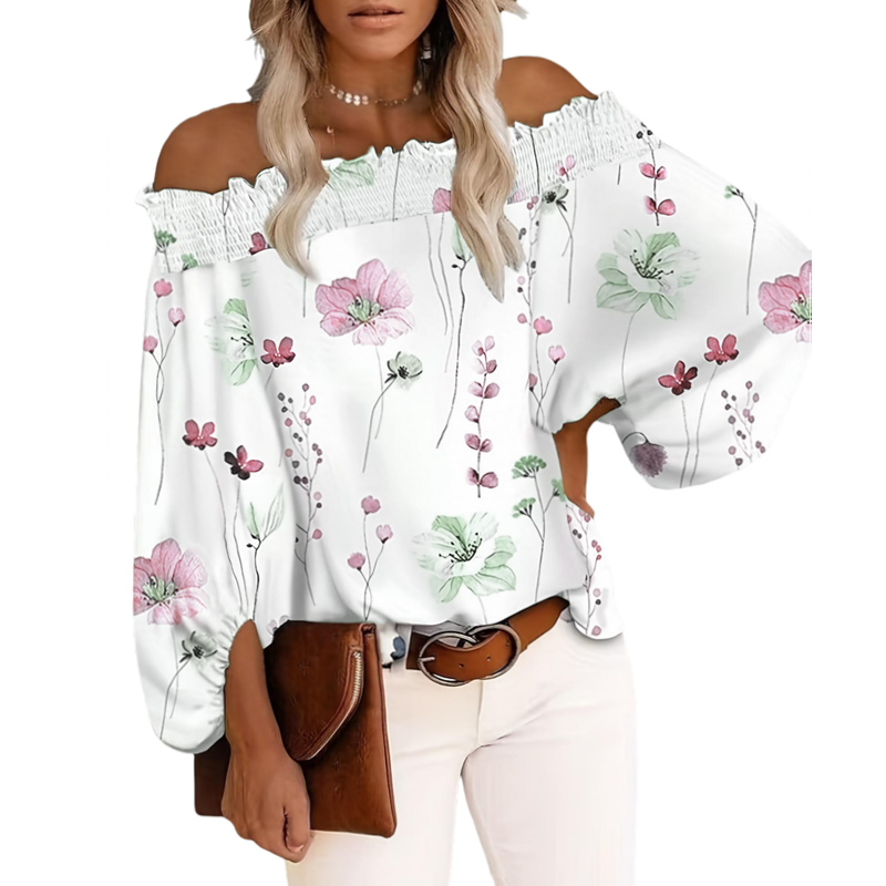 Plus Size New Women's Casual F – обзор и цена Off Shoulder Blouse