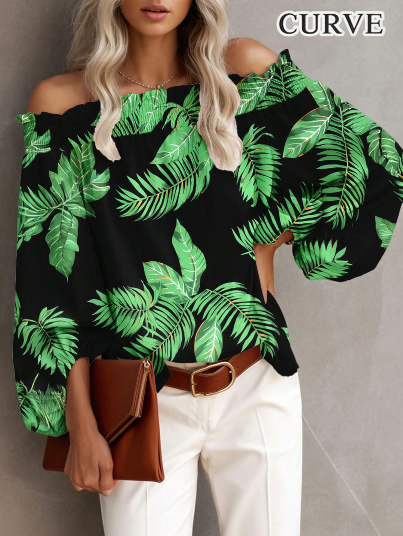 Plus Size New Women's Casual F – обзор и цена Off Shoulder Blouse