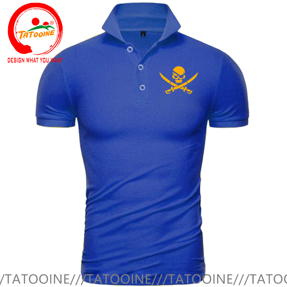 Pirate Skull Logo Print Polo S – обзор и цена Summer Clothing Logo