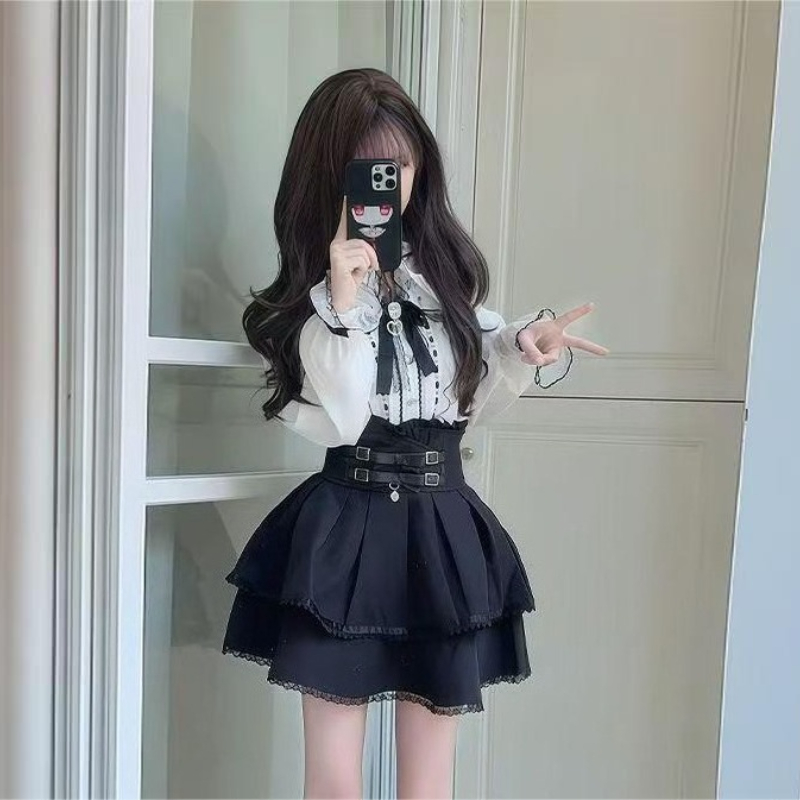 Japanese Gothic Y2k Lolita Sty – обзор и цена Off Shoulder Blouse