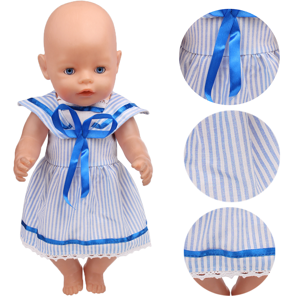 43cm Girl Doll Blue Striped Sa – обзор и цена Summer Away Clothing