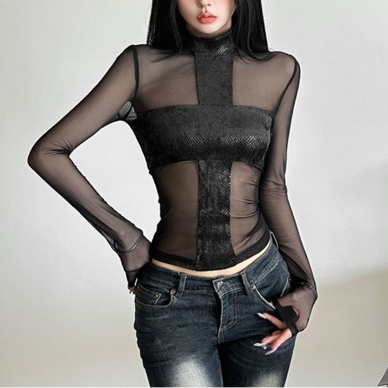 American Style Mesh Long Sleev – обзор и цена Off Shoulder Blouse