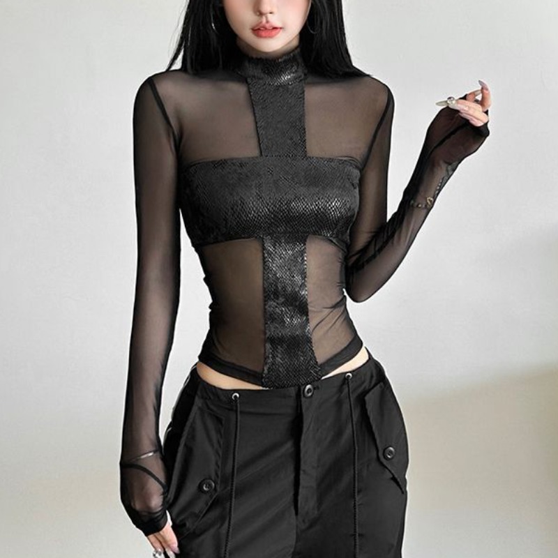 American Style Mesh Long Sleev – обзор и цена Off Shoulder Blouse