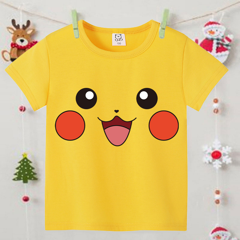 Pokemons Yellow Cute Short-sle – обзор и цена Summer Clothing For Girls
