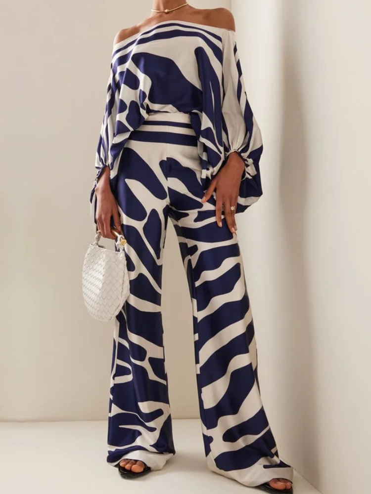 Women's Printed Satin 2-piece  – обзор и цена Off Shoulder Blouse