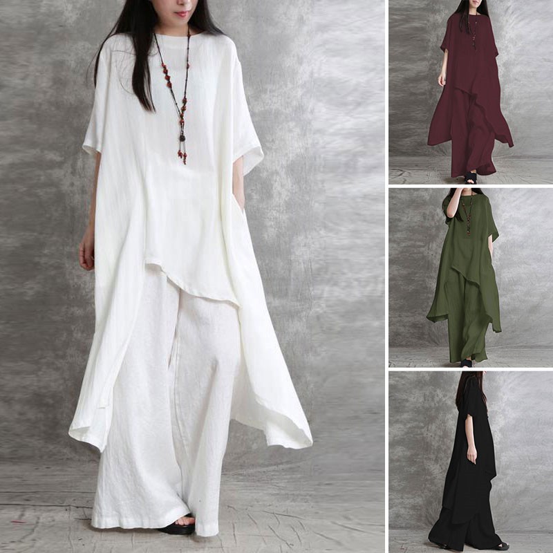 Women's Cotton Linen 2-piece S – обзор и цена Summer Linen Clothing For Women