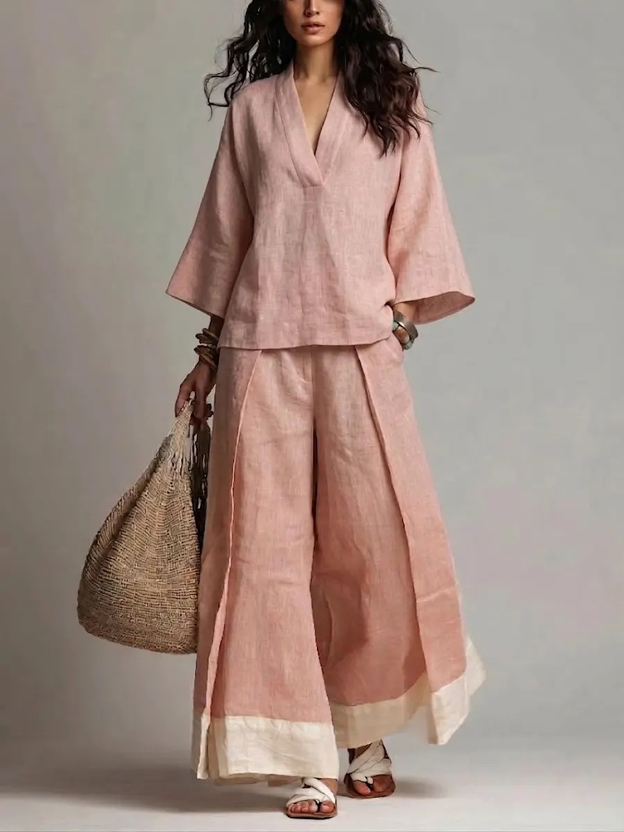 Summer Women V-neck Cotton Lin – обзор и цена Summer Linen Clothing For Women