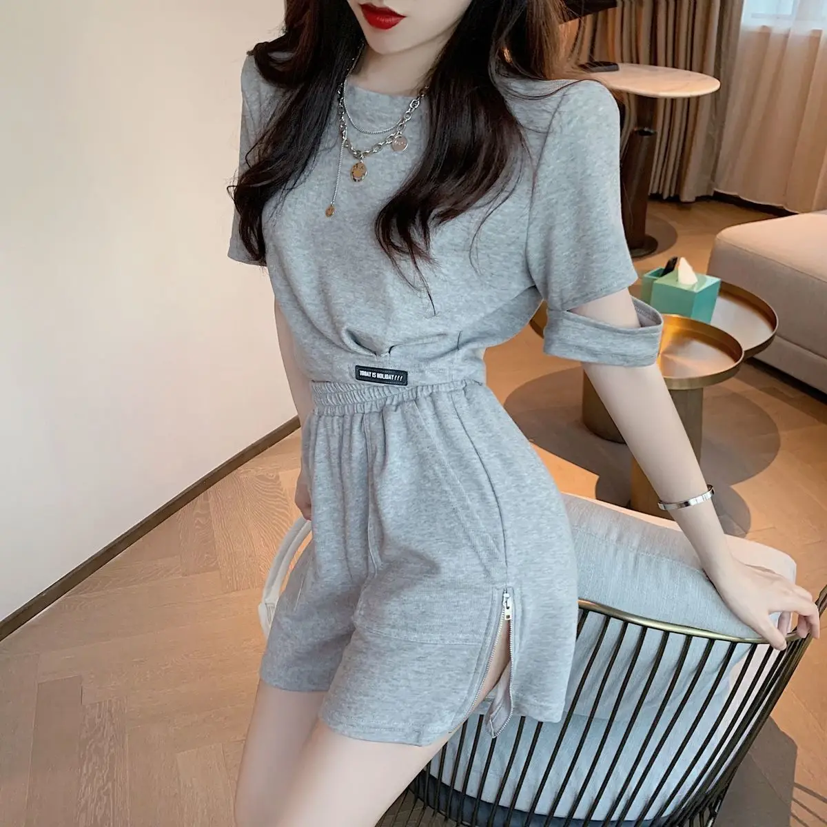 Grey Women's Short Sets 2 Piec – обзор и цена Summer Clothing Trends 2025 Women'S