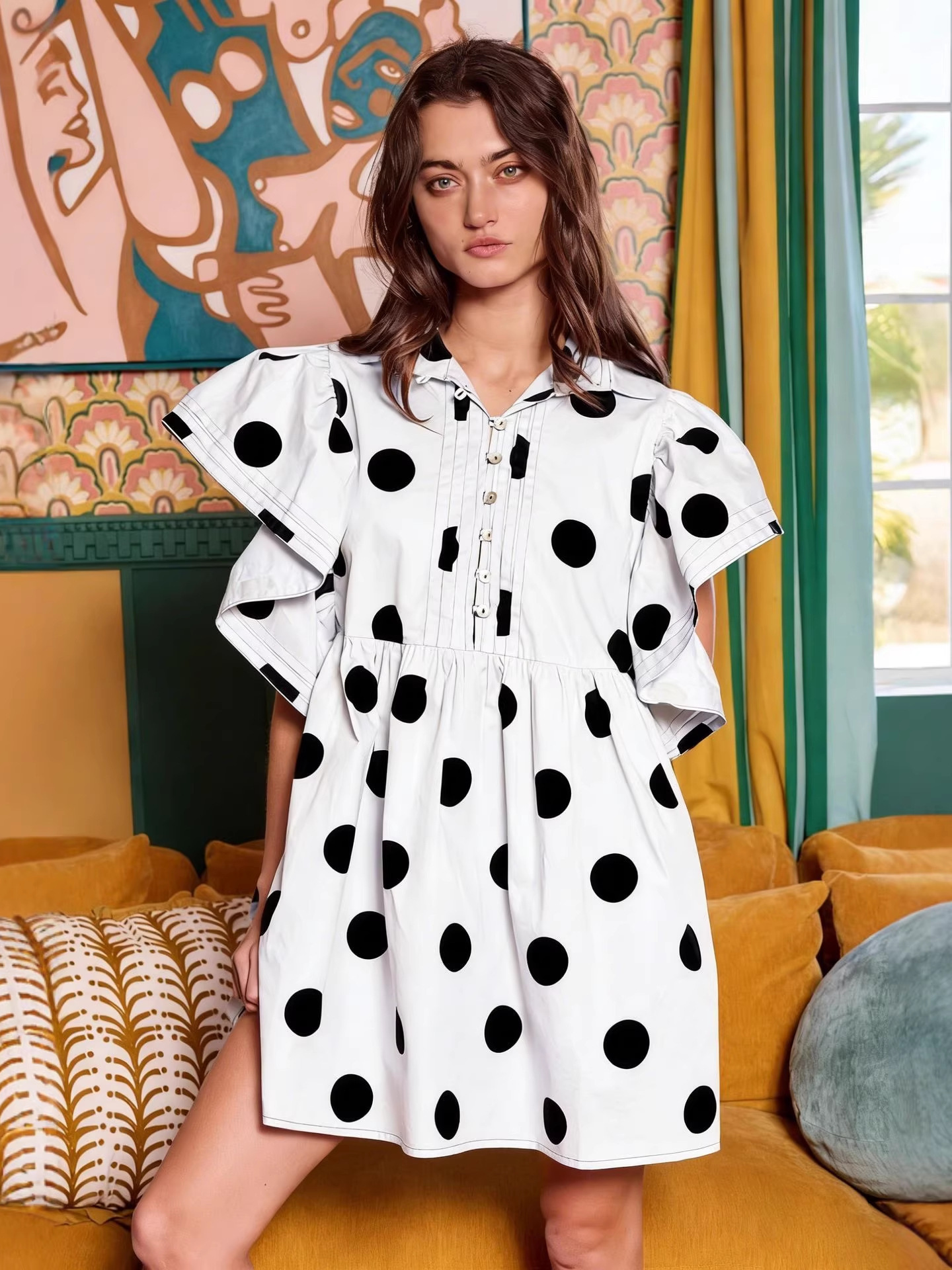 Spring Summer Polka Dot Print  – обзор и цена Off Shoulder Blouse