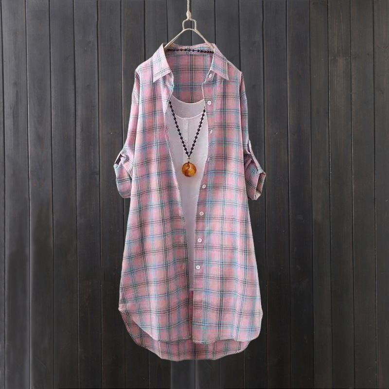 Plaid shirt women's summer lon – обзор и цена Summer Clothing Linen
