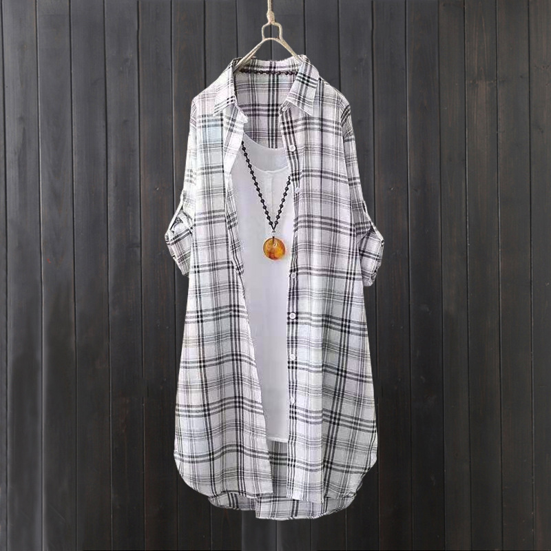 Plaid shirt women's summer lon – обзор и цена Summer Clothing Linen