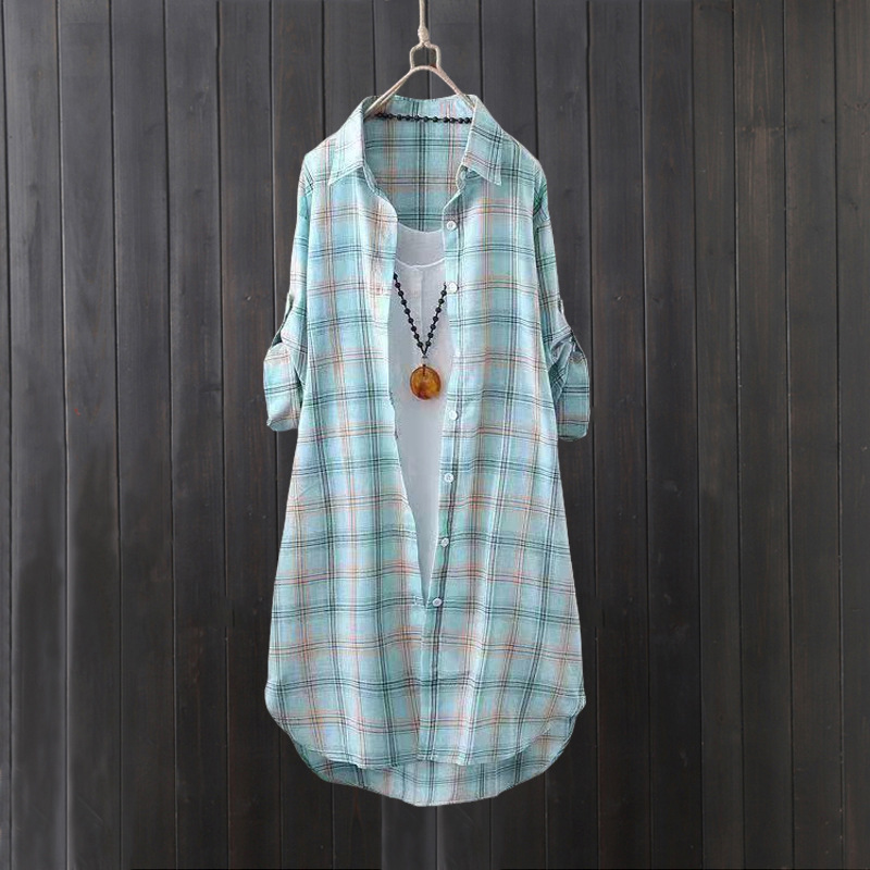 Plaid shirt women's summer lon – обзор и цена Summer Clothing Linen