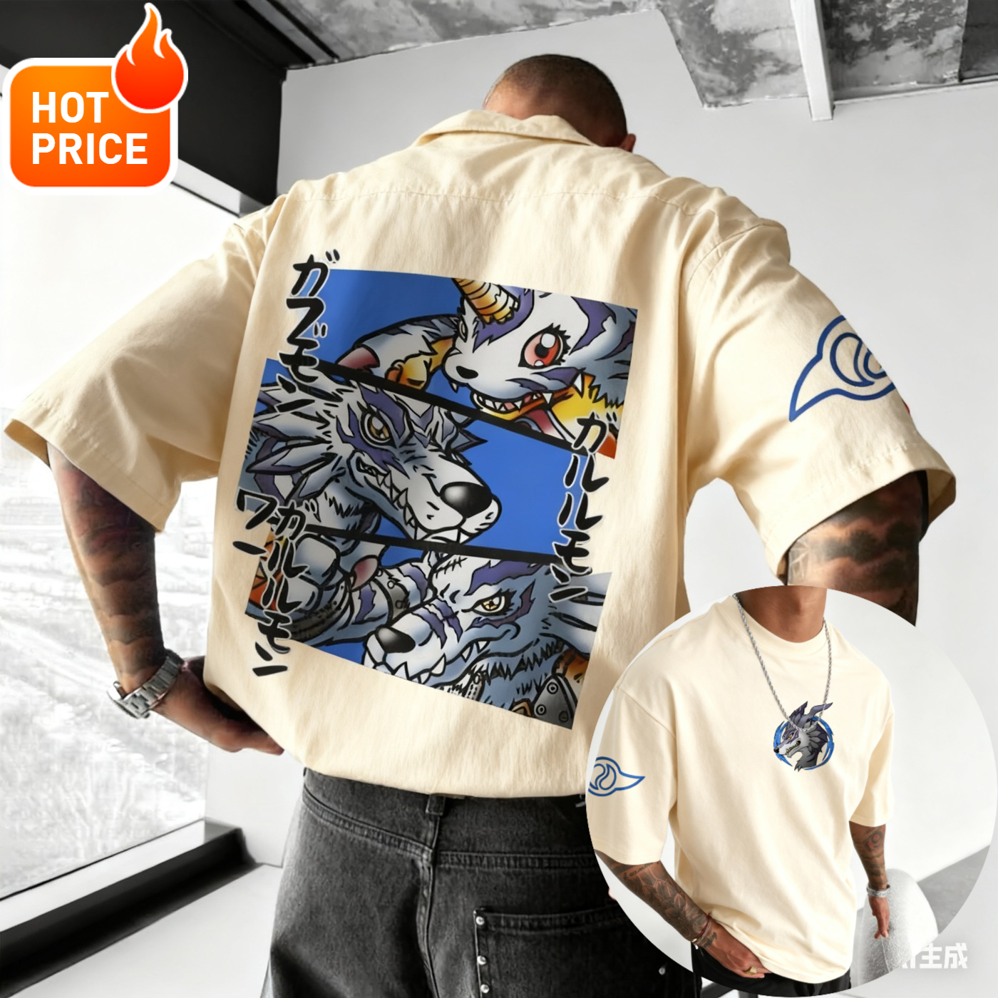 Gabumon Anime Digimon2025 New  – обзор и цена Vintage Summer Clothing Men