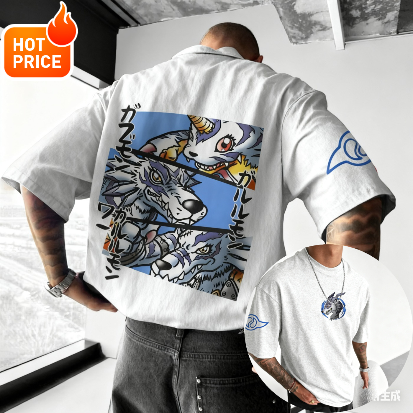 Gabumon Anime Digimon2025 New  – обзор и цена Vintage Summer Clothing Men