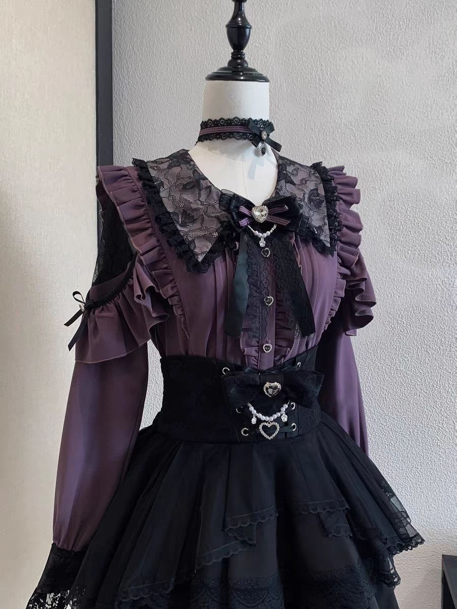 Harajuku Kawaii Skirt Sets Wom – обзор и цена Off Shoulder Blouse