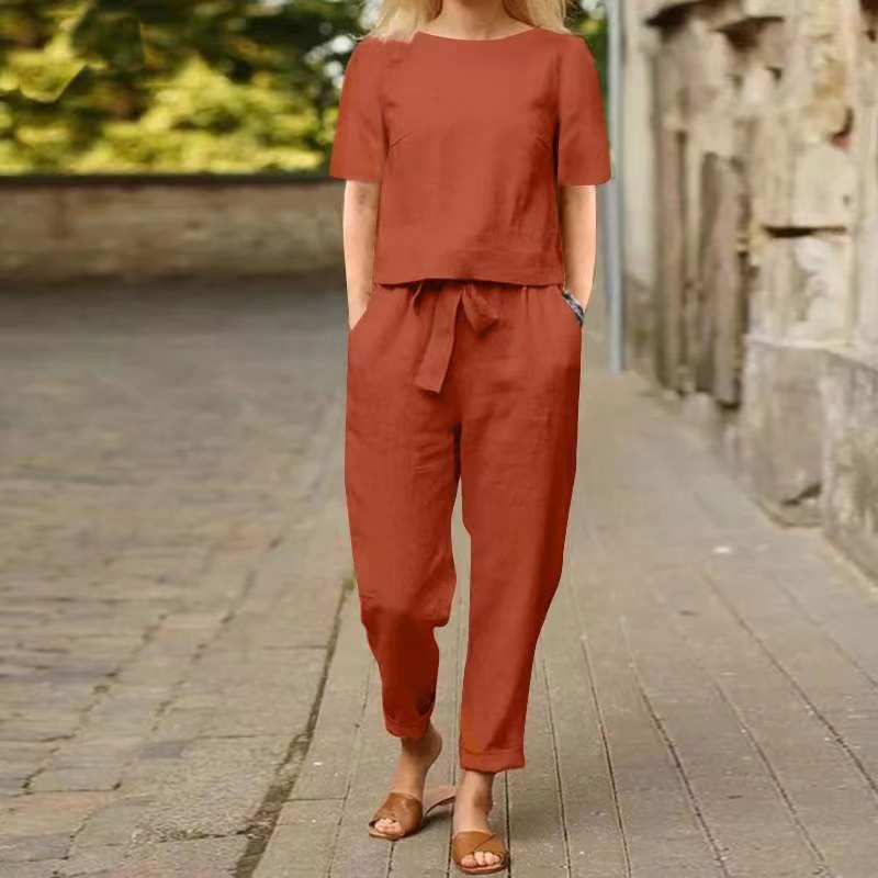 Casual Elegant Ladies 2 Piece  – обзор и цена Summer Linen Clothing For Women
