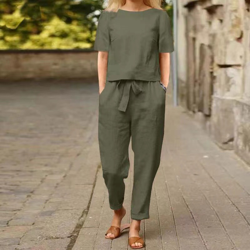 Casual Elegant Ladies 2 Piece  – обзор и цена Summer Linen Clothing For Women
