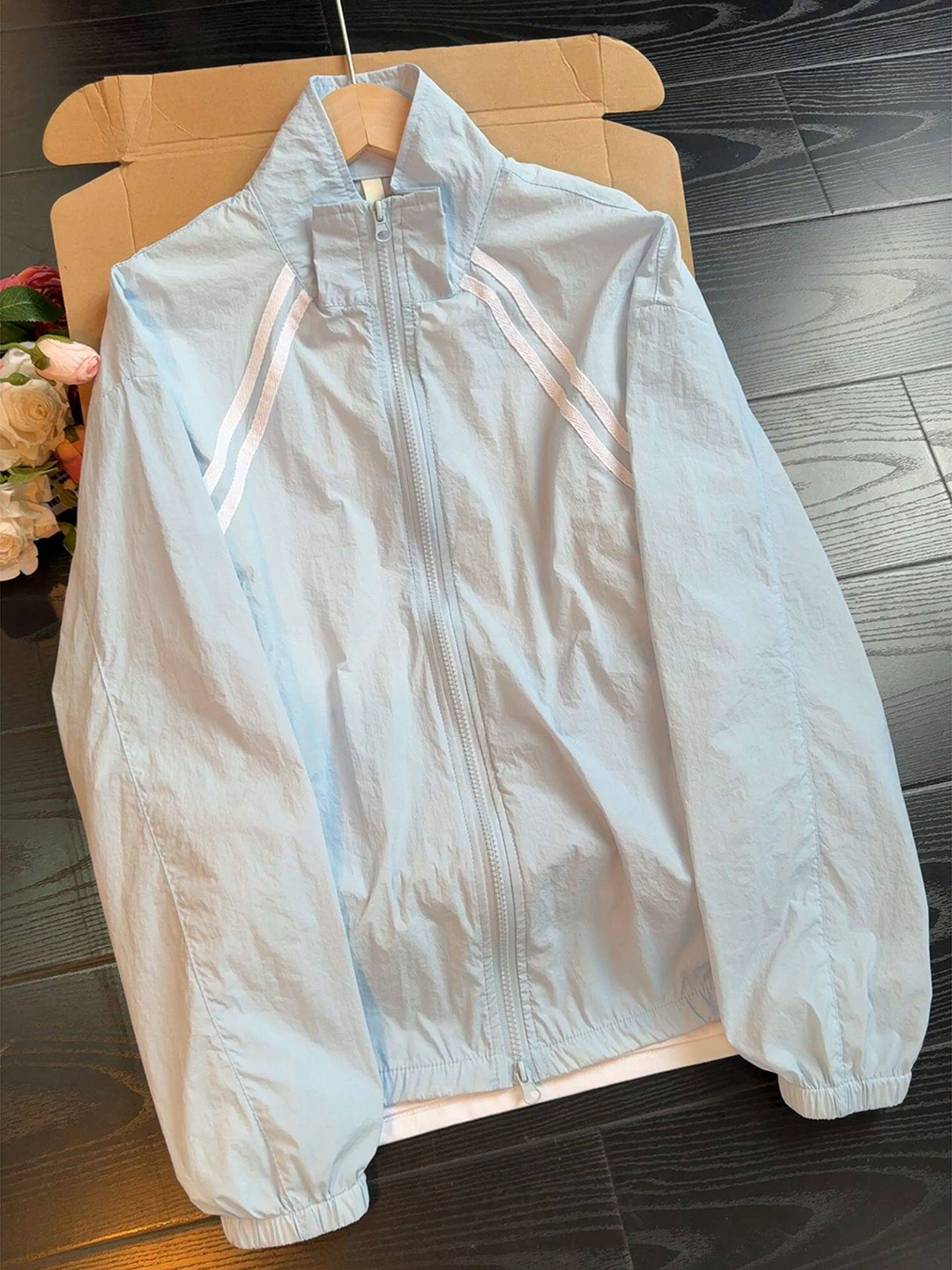 Light Blue Striped Stand Colla – обзор и цена Summer Light Clothing