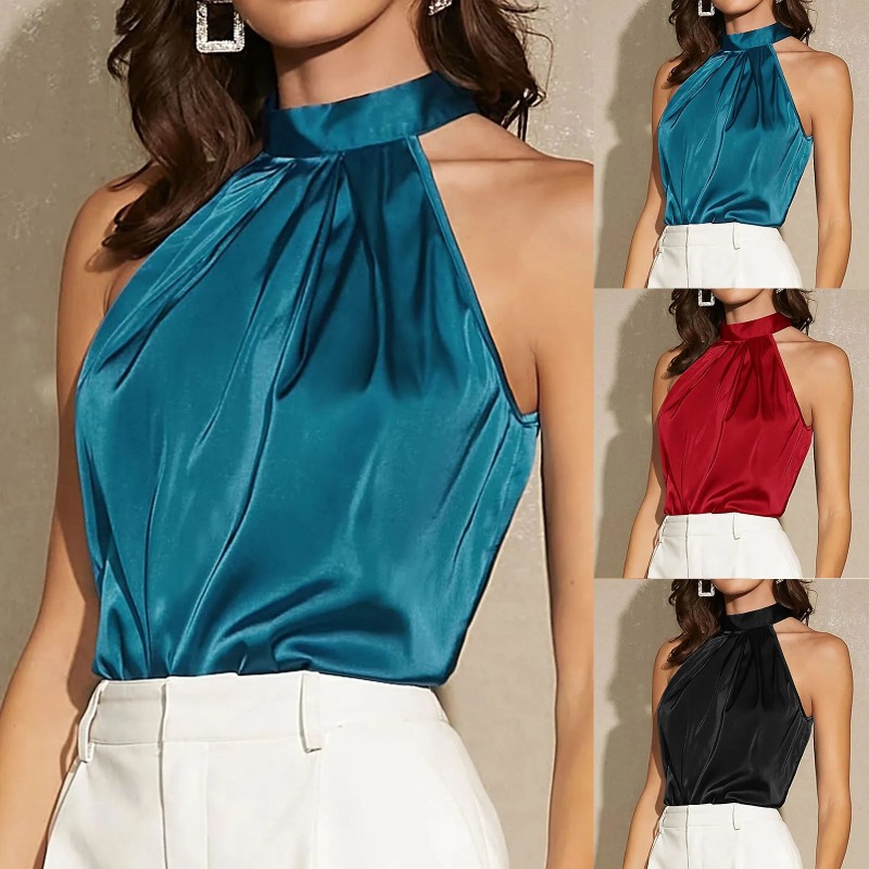 Elegant Satin Halter Neck Tank – обзор и цена Summer Clothing Images