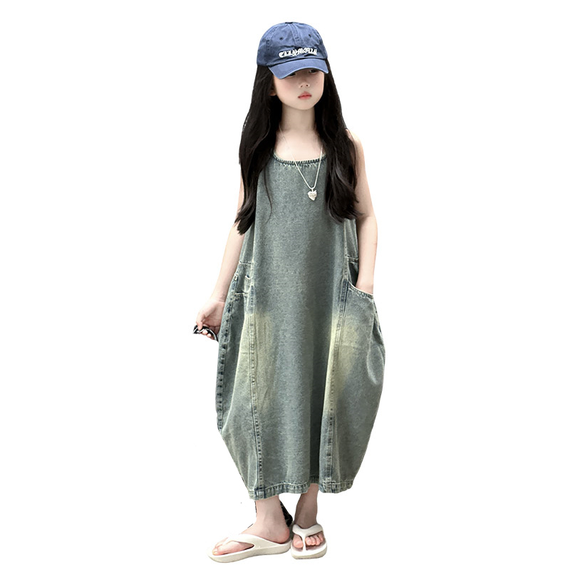 Vintage Blue Children Girls Hi – обзор и цена Summer Clothing Linen
